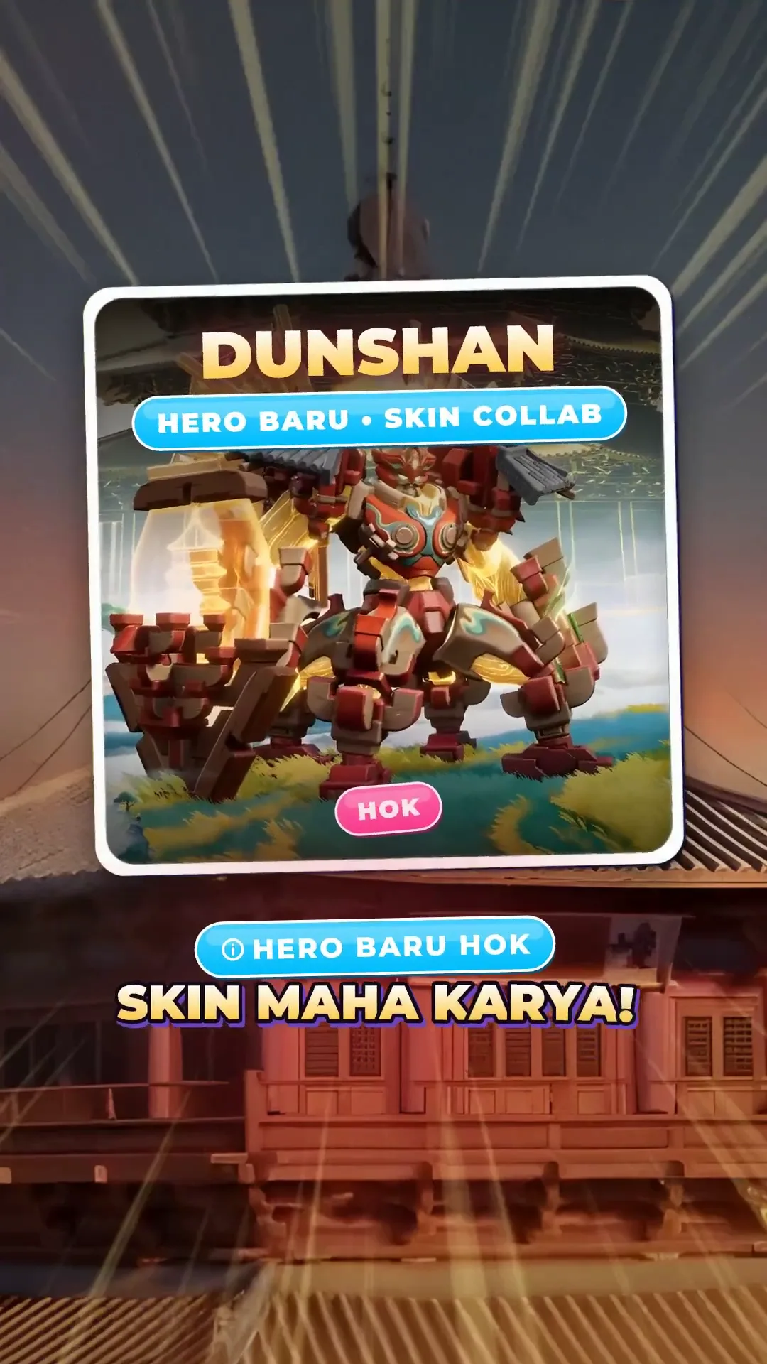 Baru Rilis Langsung Dapat Skin Mahakarya: Skin Legend Dunshan Honor of Kings