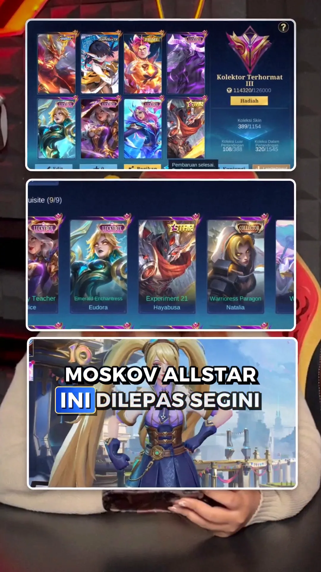 MLBB Moskov Allstar Dilepas di Zone! Total 389 Skin & 133 Hero