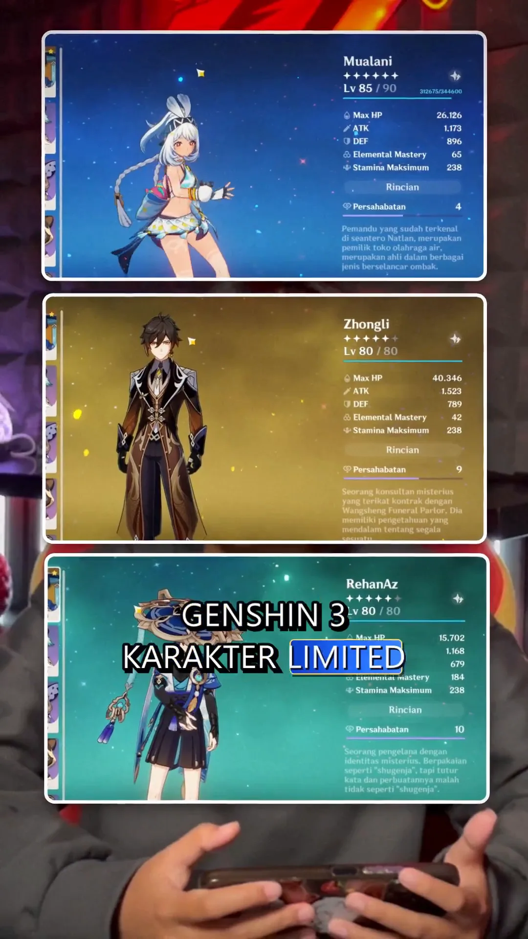 Genshin 3 Char Limited Dilepas 65 Ribu! Ada Mualani, Zhongli & Wanderer