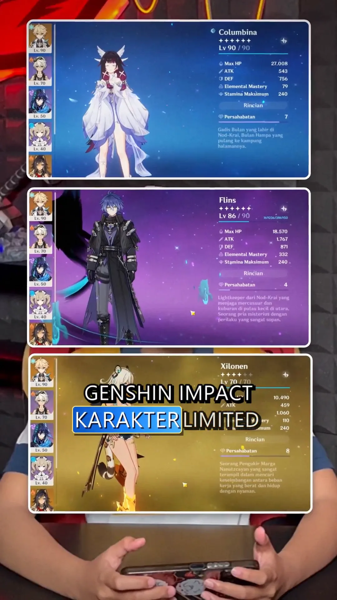 Genshin 4 Char Limited Dilepas di Zone! Ada Flins, Columbina & Xilonen