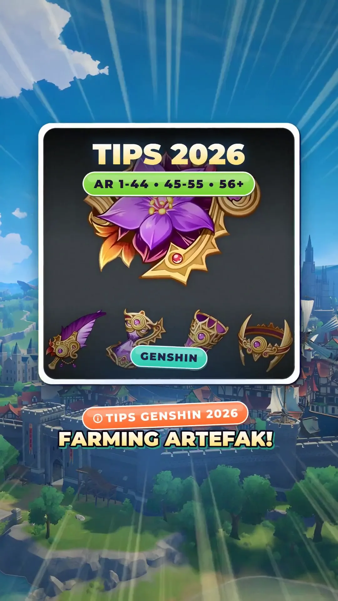 Tips Farming Artefak Genshin 2026 — Jangan Buang Resin di AR Rendah!