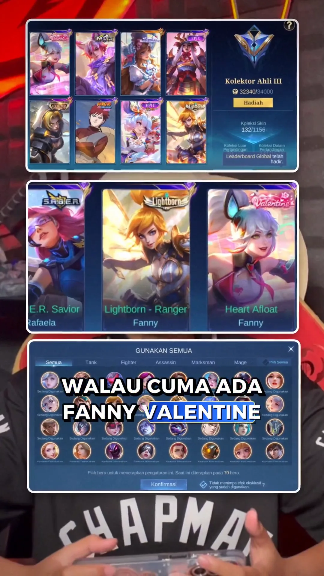 MLBB Fanny Valentine Dilepas 50 Ribu! Total 132 Skin & 70 Hero